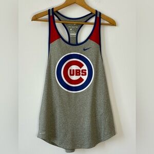 Nike Dri-Fit Chicago Cubs Gray Tank Top with Red and Blue Accents